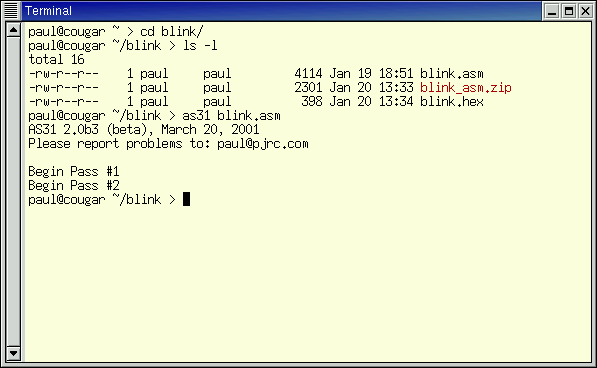 Screen Shot, AS31 in MSDOS window