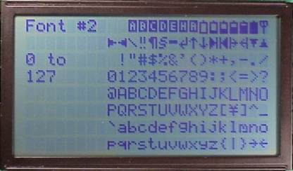 LCD Font 2, 0 to 127
