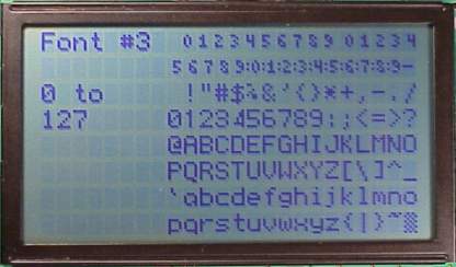 LCD Font 3, 0 to 127