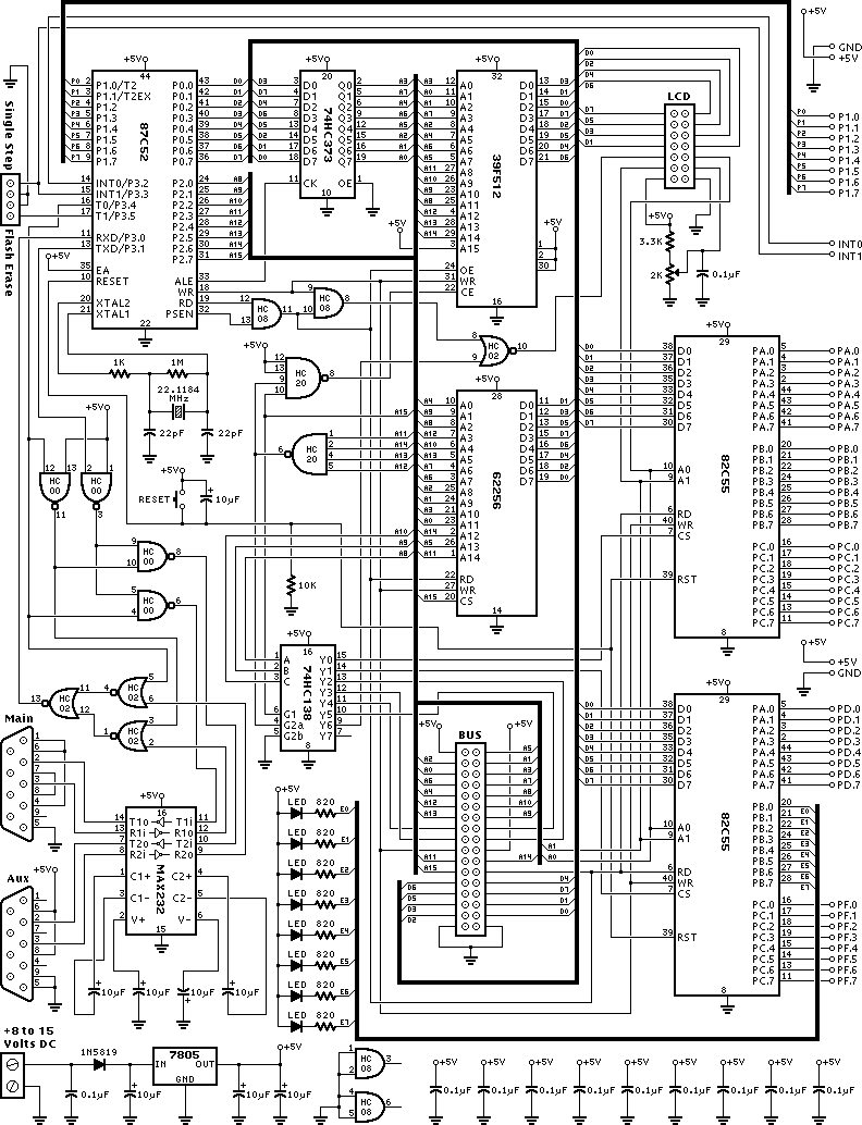 8051 Development System Circuit Board