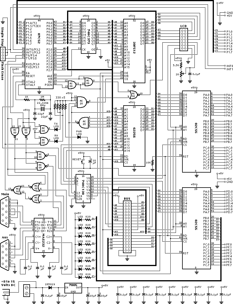 8051 Development System Circuit Board