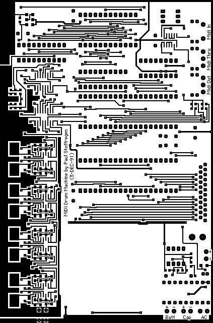 pc board layout, component side